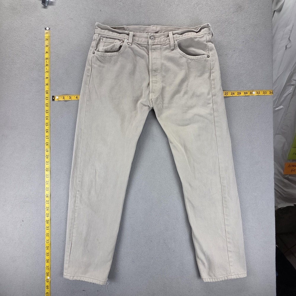 Vintage Levis 501 Jeans Mens Gray Made In USA 90s Button Fits 34x29